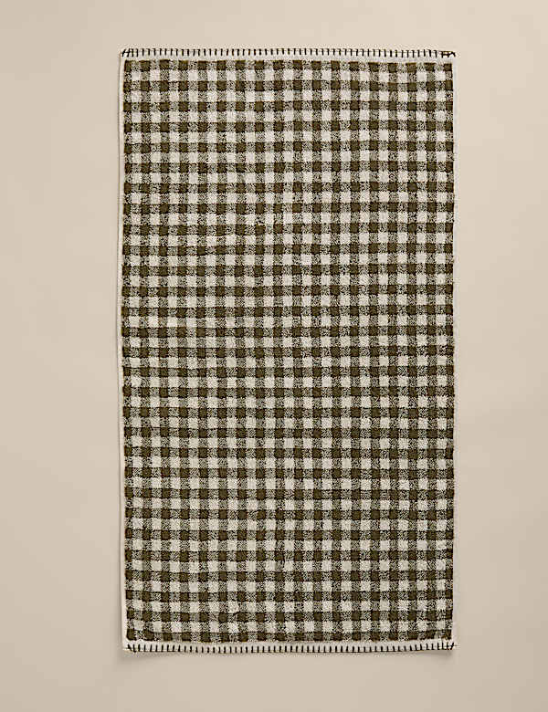 Pure Cotton Gingham Embroidered Towel - KR