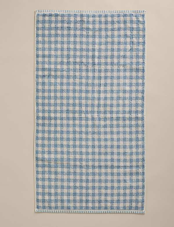 Serviette 100 % coton vichy à motif brodé - BE