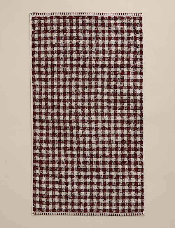 Pure Cotton Gingham Embroidered Towel - RS