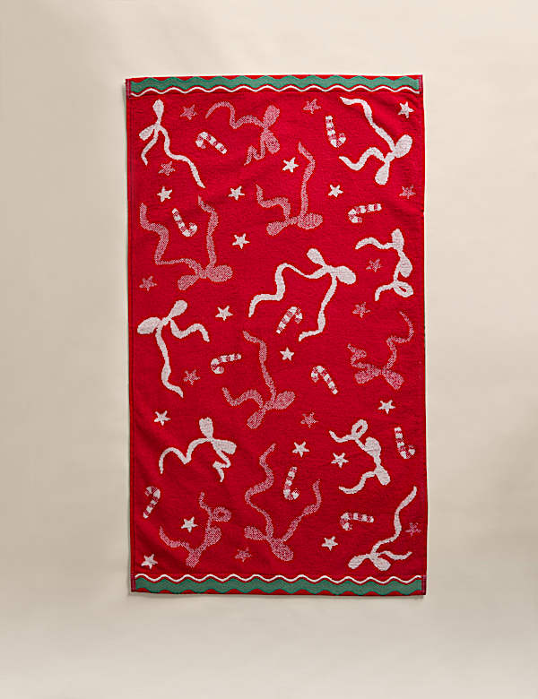 2er-Pack Handt&uuml;cher mit Weihnachtsschleife - DE