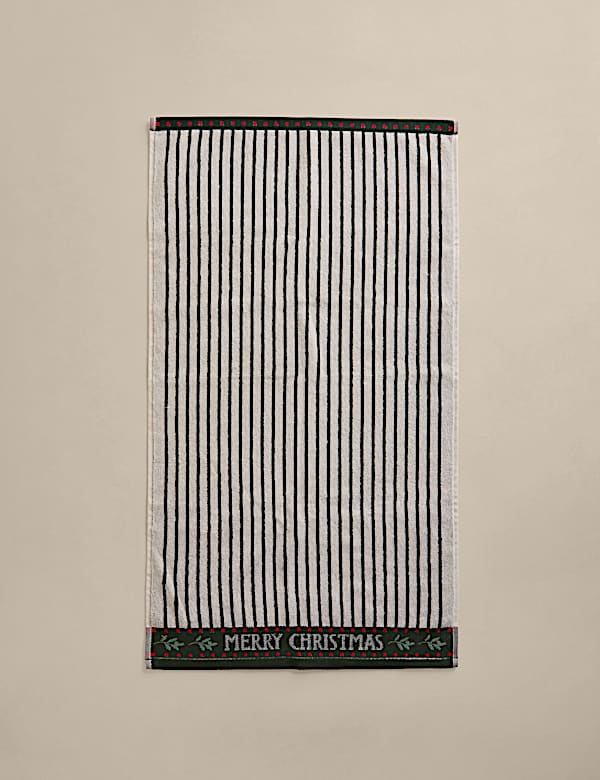 2pk Pure Cotton Merry Christmas Tartan Hand Towels - SK