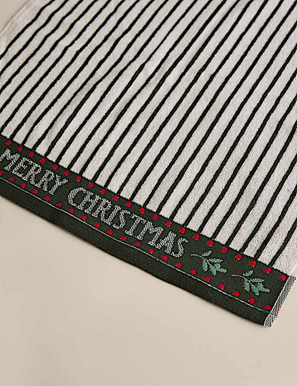 2pk Pure Cotton Merry Christmas Tartan Hand Towels - SK