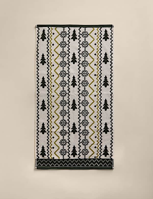 2er-Pack Handt&uuml;cher aus reiner Baumwolle mit Weihnachtsbaummotiv - DE