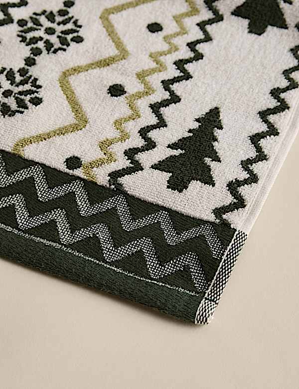 2er-Pack Handt&uuml;cher aus reiner Baumwolle mit Weihnachtsbaummotiv - DE