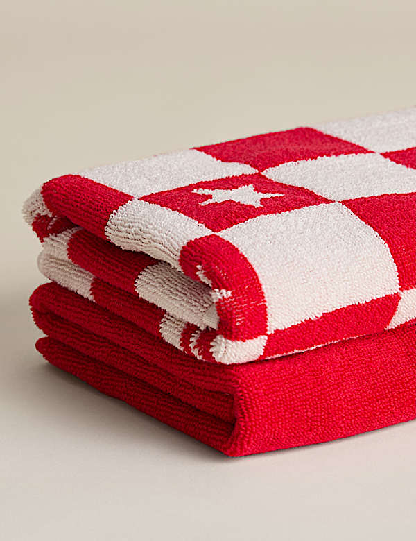 Pack de 2 toallas de mano navideñas 100 % algodón con texto “Santa Baby” - US