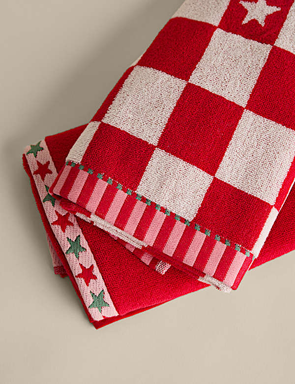 Pack de 2 toallas de mano navideñas 100 % algodón con texto “Santa Baby” - US