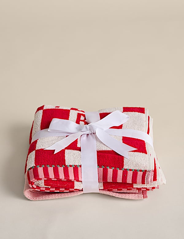 Pack de 2 toallas de mano navideñas 100 % algodón con texto “Santa Baby” - US