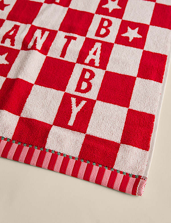 Pack de 2 toallas de mano navideñas 100 % algodón con texto “Santa Baby” - US