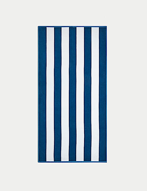 Pure Cotton Striped Sand Resistant Beach Towel - GR