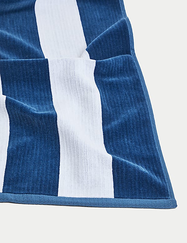 Pure Cotton Striped Sand Resistant Beach Towel - JO