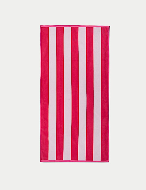 Pure Cotton Striped Sand Resistant Beach Towel - AU