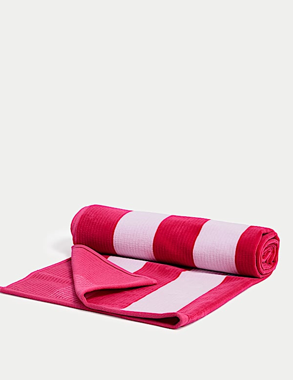 Pure Cotton Striped Sand Resistant Beach Towel - SI