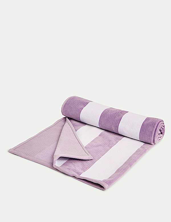 Pure Cotton Striped Sand Resistant Beach Towel - NZ