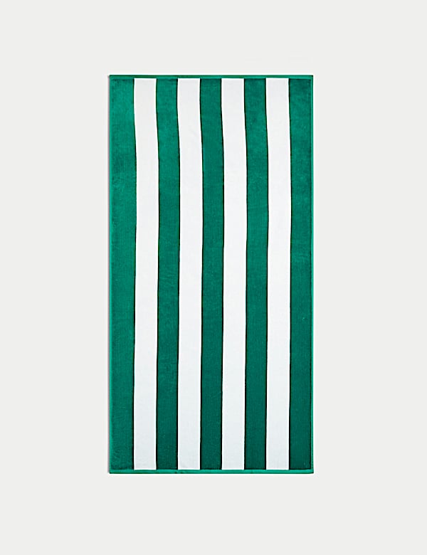 Pure Cotton Striped Sand Resistant Beach Towel - ID