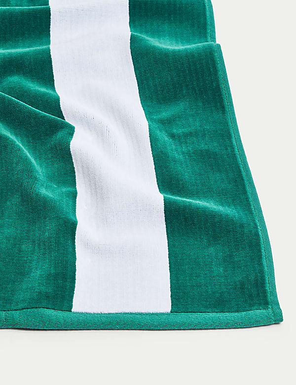 Serviette de plage 100 % coton à rayures, résistante au sable - LU