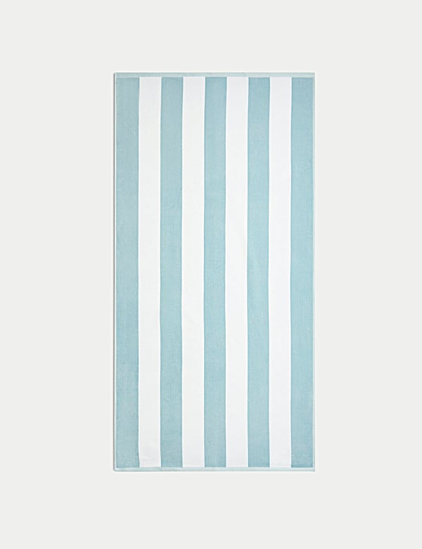 Pure Cotton Striped Sand Resistant Beach Towel - NZ