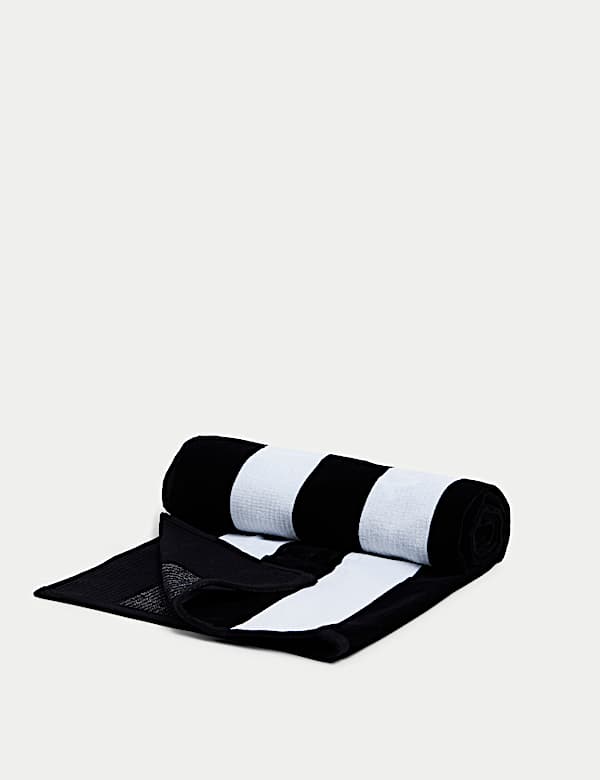 Pure Cotton Striped Sand Resistant Beach Towel - NL