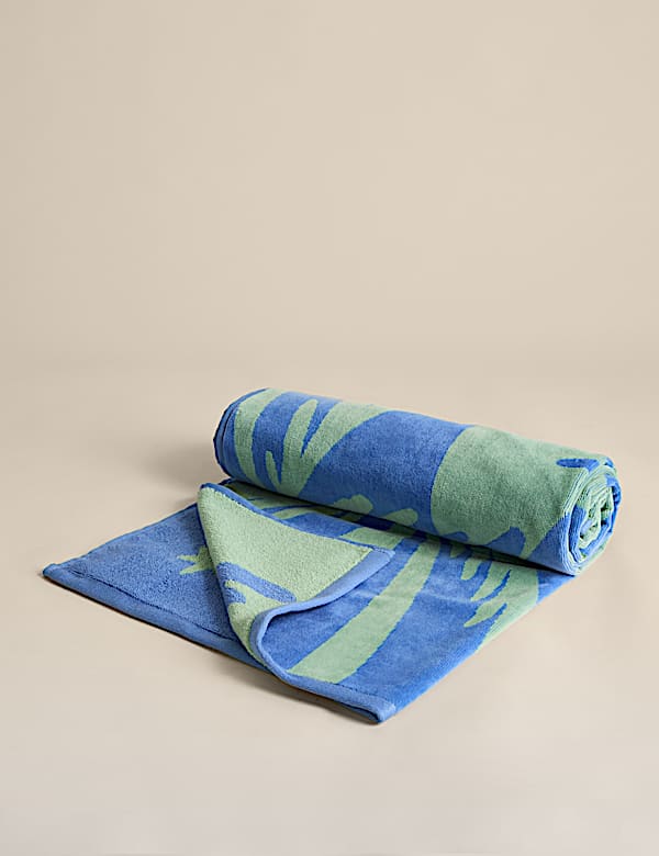 Pure Cotton Palm Tree Beach Towel - GR