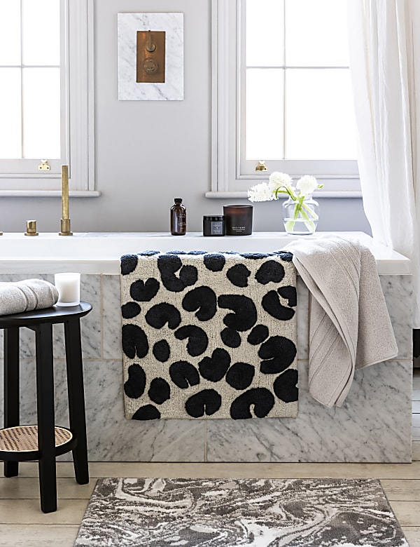 Pure Cotton Leopard Bath Mat