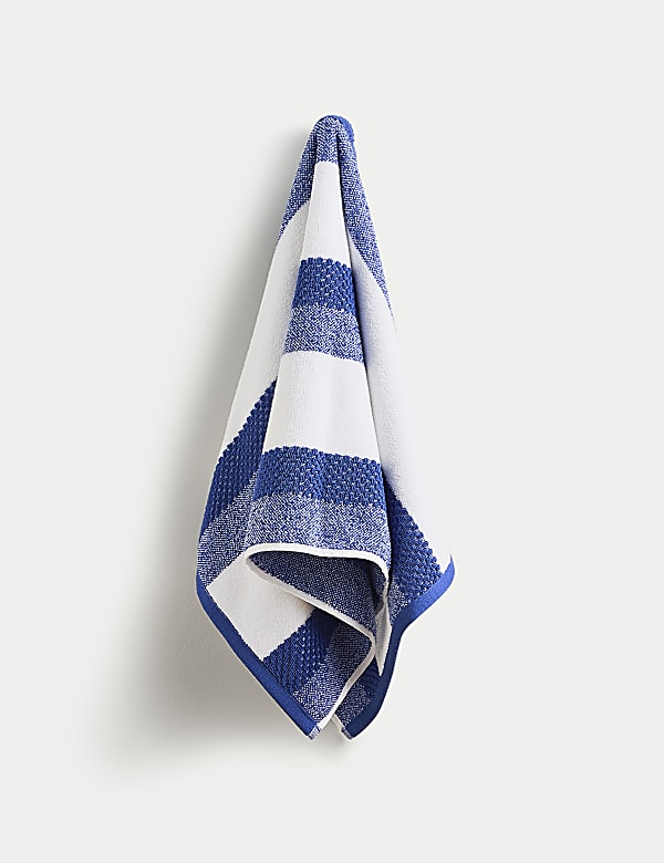 Pure Cotton Striped Textured Towel - DE