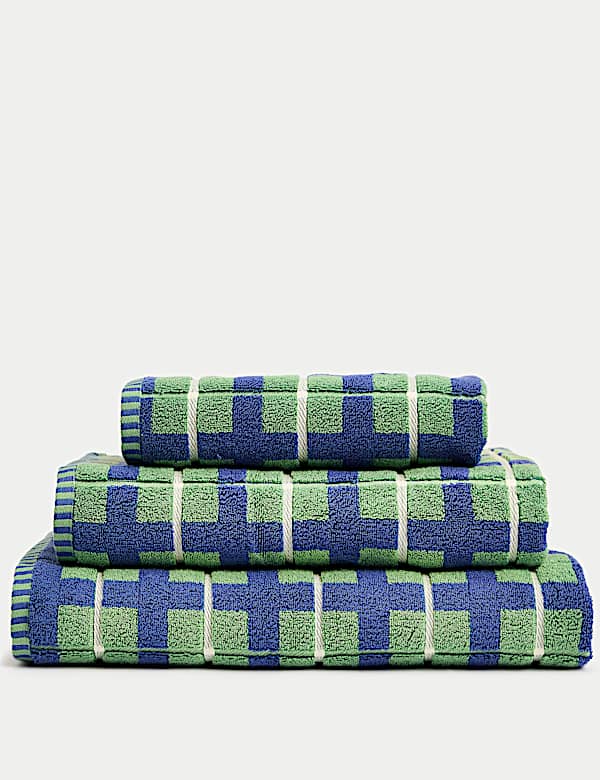 Pure Cotton Checked Towel - AL