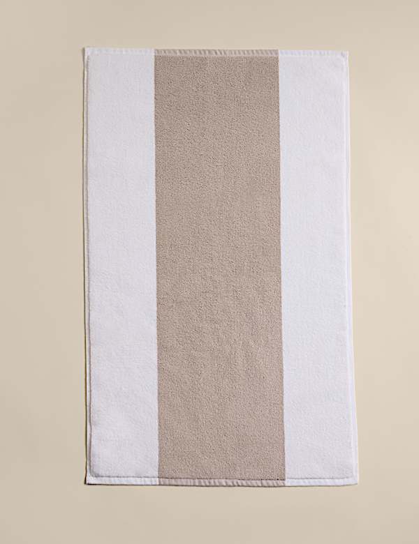 Tapis de bain 100 % coton &agrave; bande centrale - LU