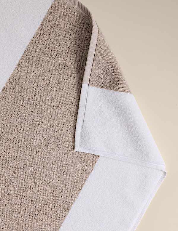 Tapis de bain 100 % coton &agrave; bande centrale - LU