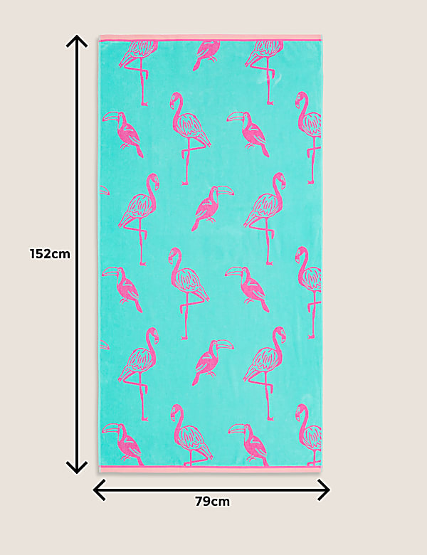 Pure Cotton Flamingo Beach Towel