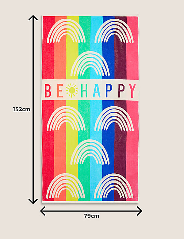Pure Cotton Be Happy Beach Towel