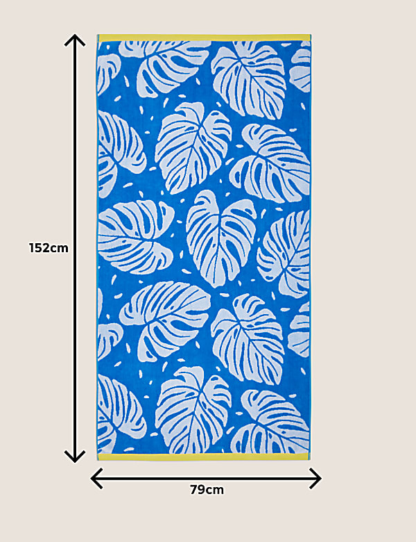 Pure Cotton Tropical Leaf Beach Towel