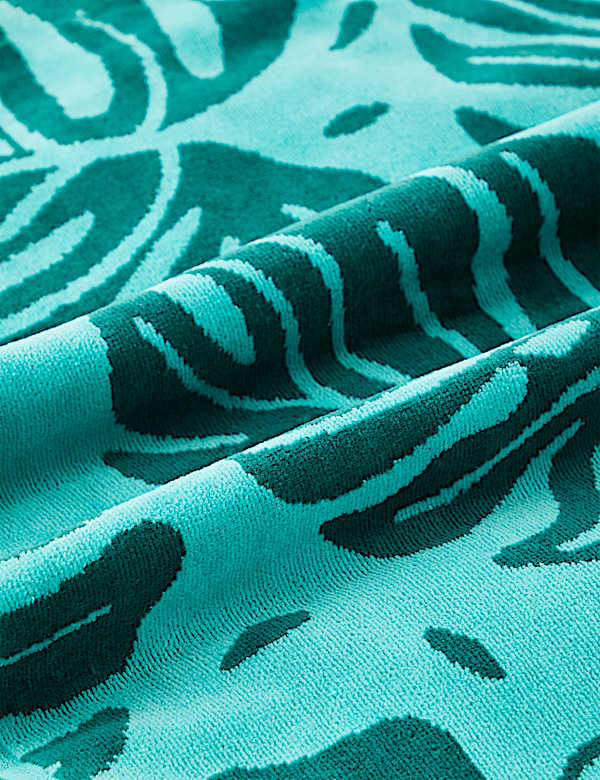 Pure Cotton Tropical Leaf Beach Towel - GR