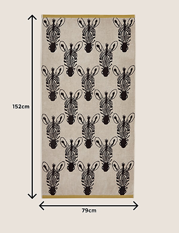 Pure Cotton Zebra Print Beach Towel