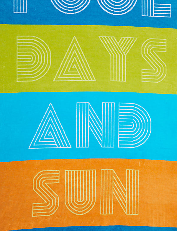 Pure Cotton Pool Days Slogan Beach Towel