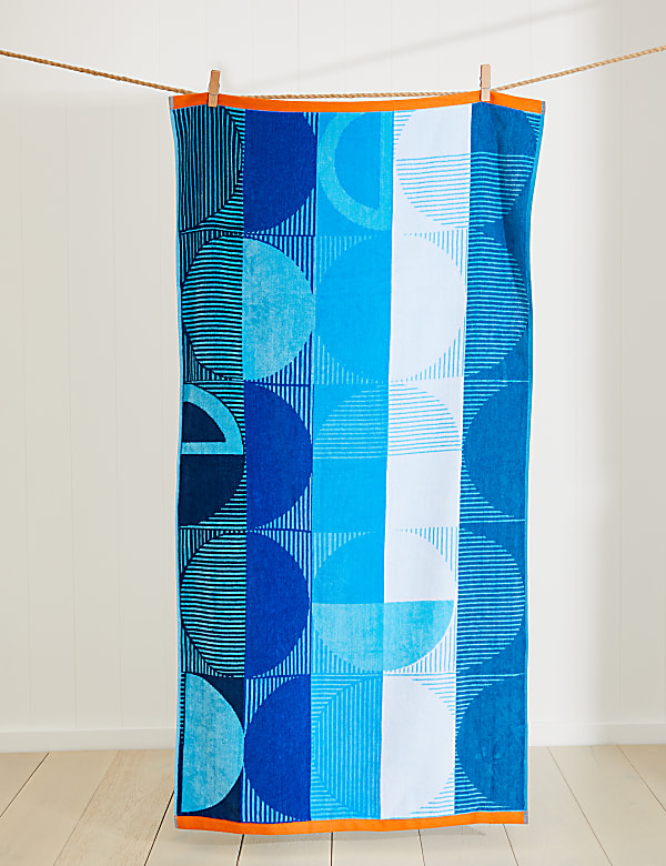 Pure Cotton Geometric Beach Towel