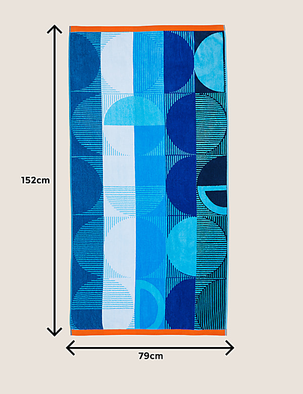 Pure Cotton Geometric Beach Towel