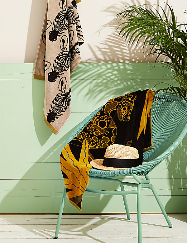 Pure Cotton Leopard and Palm Beach Towel - CY