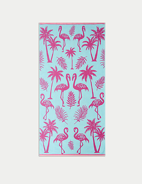 Pure Cotton Flamingo Beach Towel - AL