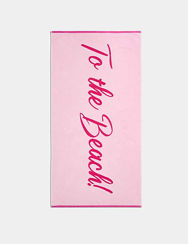 Pure Cotton Slogan Beach Towel - FR