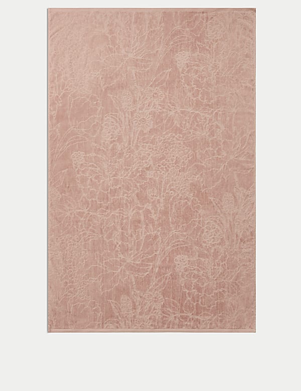 Pure Cotton Linear Floral Towel - GR