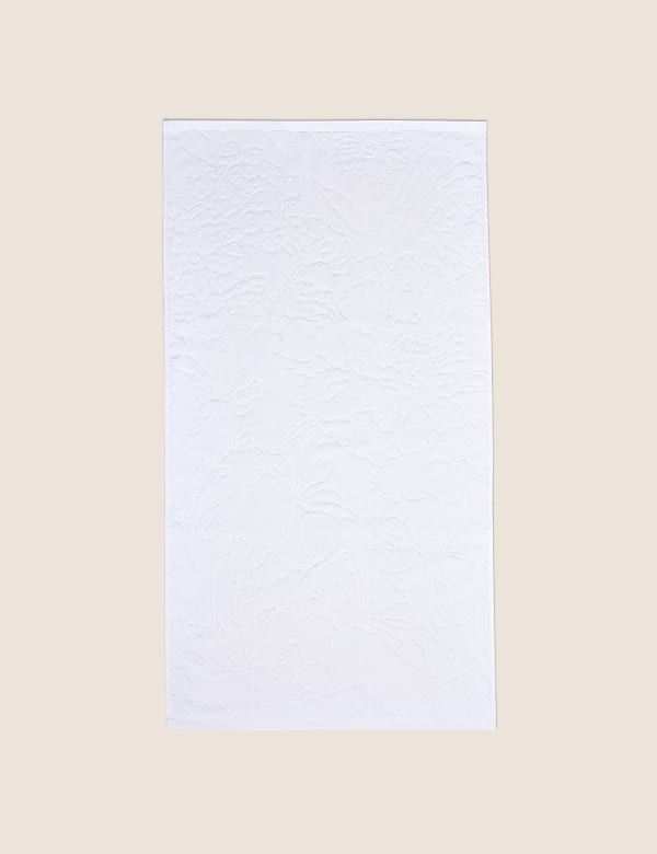 Pure Cotton Linear Floral Towel - HU