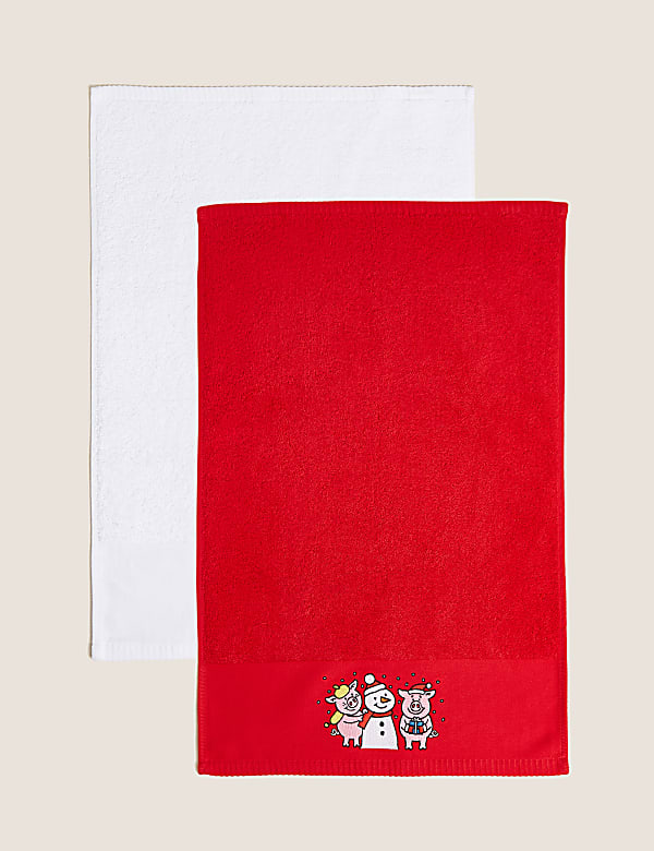Set of 2 Pure Cotton Percy Pig™ Towels - GR