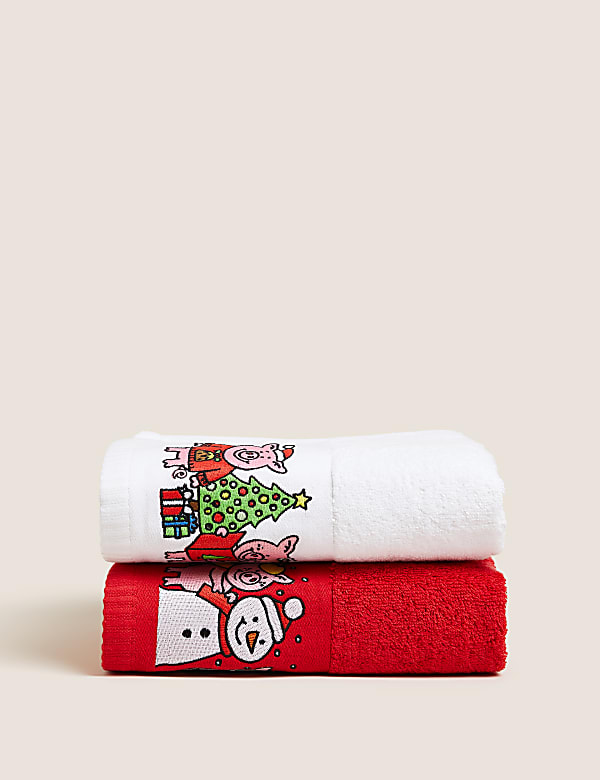 Set of 2 Pure Cotton Percy Pig™ Towels - NZ