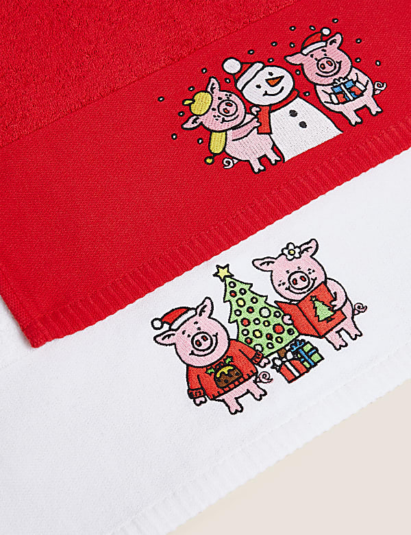 Set of 2 Pure Cotton Percy Pig™ Towels - NZ