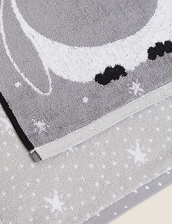 Set van 2 zuiver katoenen gastendoeken met pinguïnmotief - BE