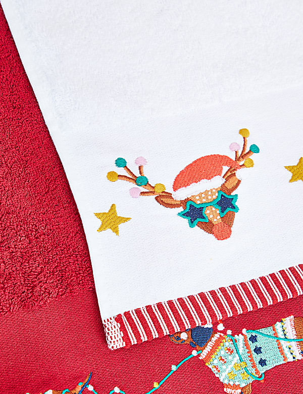 Set of 2 Pure Cotton Christmas Towels - GR