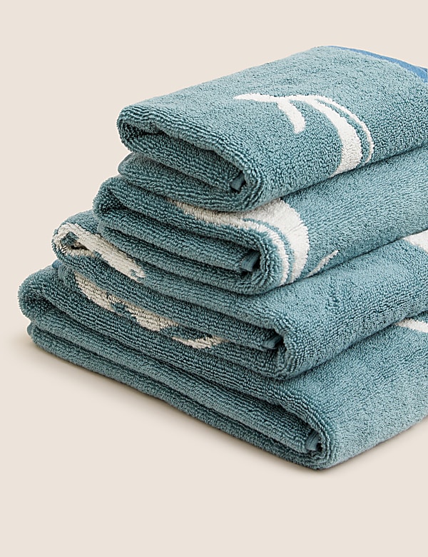 Pure Cotton Whale Towel BLUE MIX Towels M S DE