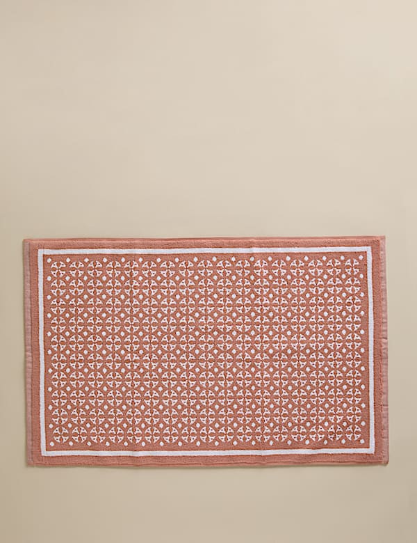 Pure Cotton Geometric Bath Mat - LV