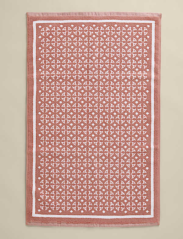 Pure Cotton Geometric Bath Mat - JE