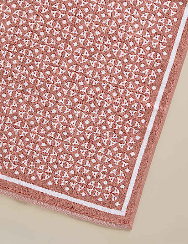 Pure Cotton Geometric Bath Mat - JE