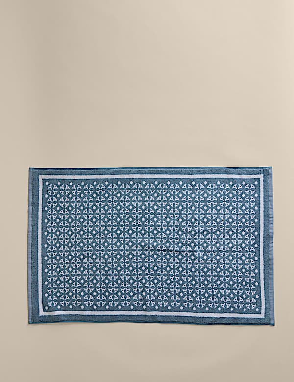 Pure Cotton Geometric Bath Mat - RS